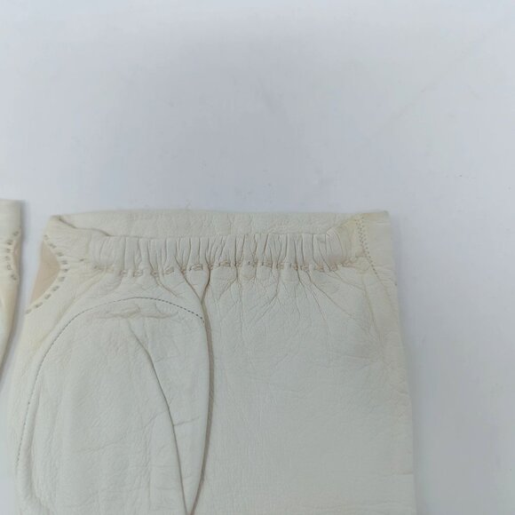 Vintage Lionel Le Grand Gloves Cream Leather 7 Wrist France - Picture 11 of 14